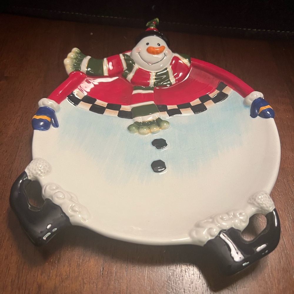 Fitz and Floyd "Sullivan the Snowman" canapé plate